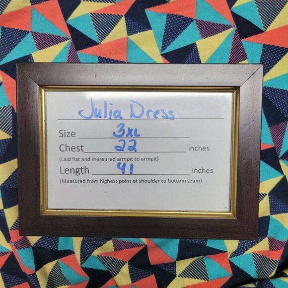 Lularoe Julia Dress Geometric Short Sleeve Womens 3XL Plus Size Soft Long Maxi - Picture 6 of 8